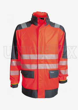 Hivis& Safety wear PU regnjakke